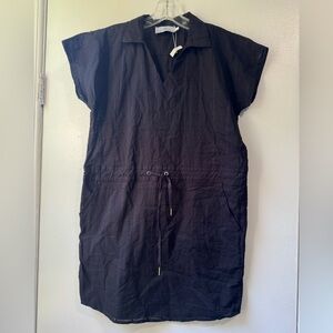 NWOT Never A Wallflower Black Cotton Windowpan Track  Dress Sz XS